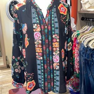 Johnny Was silk blouse